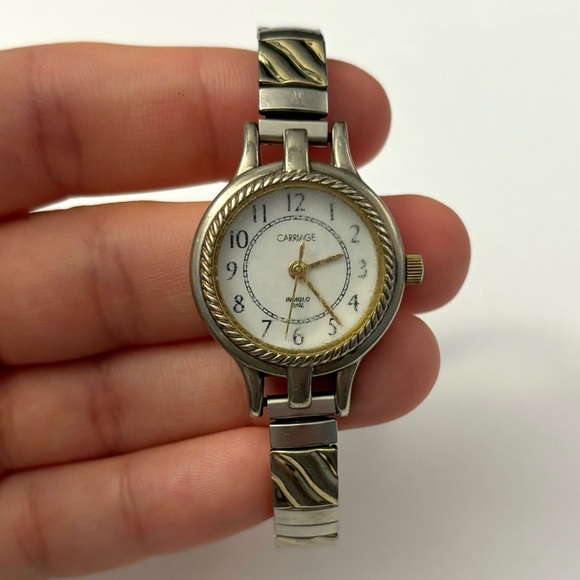 CARRIAGE BY TIMEX Vintage Two Tone Stainless Steel Stretch Demi Watch - Picture 2 of 6